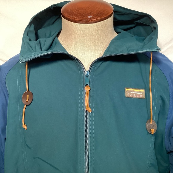 L.L. Bean Blue and Green Windbreaker Mountain Classic Jacket Men’s size Large - Picture 2 of 11